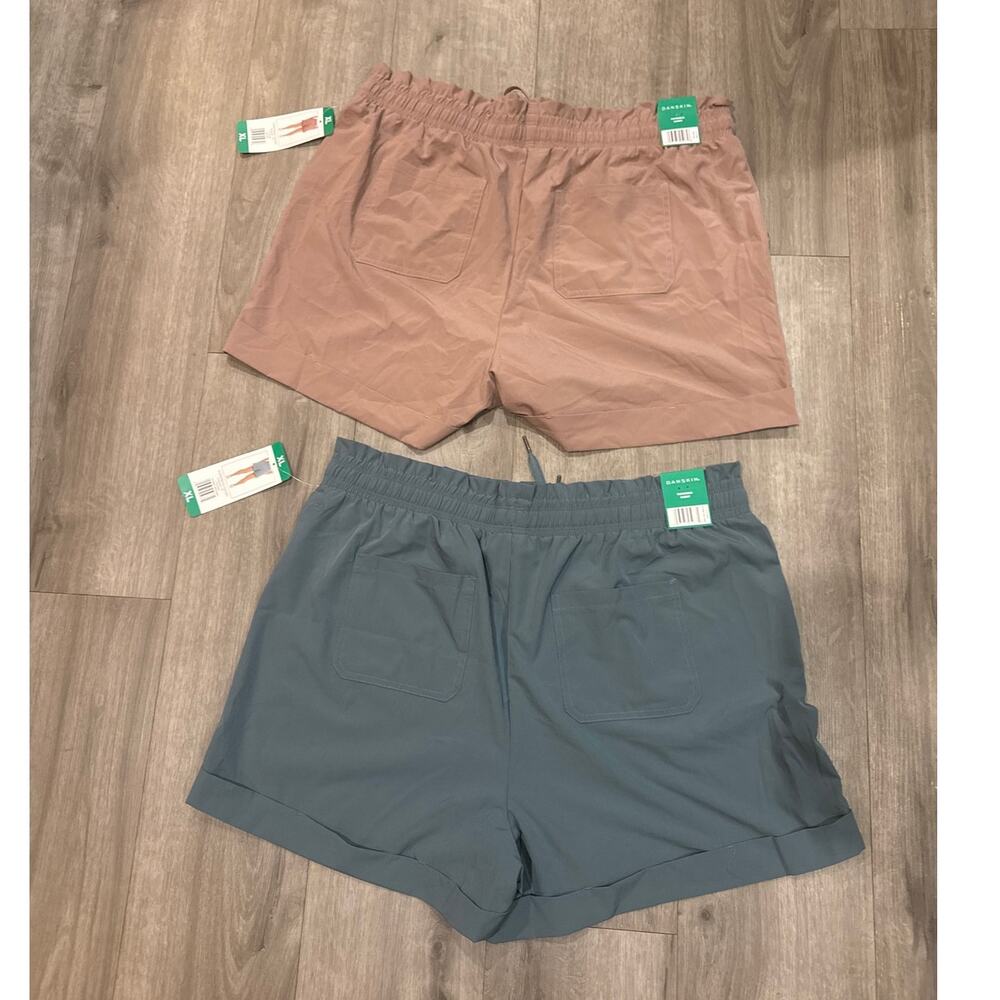 Danskin Paper Bag Shorts Pink & Green Women's Size XL - Picture 2 of 16